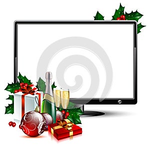 LCD panel with christmas