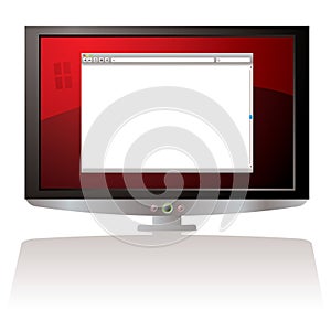 LCD red web browser monitor