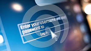 LCD Screen Displaying Login Password Field, Close-up Macro