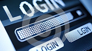 LCD Screen Displaying Login Password Field, Close-up Macro