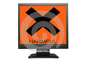 LCD screen with harmful sign