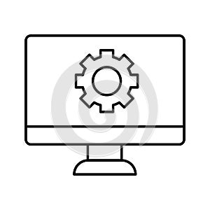 Lcd settings Vector icon which can easily modify or edit