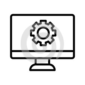 Lcd settings Vector icon which can easily modify or edit