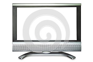 LCD television isolated on a white