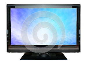 LCD Television monitor isolated on white background.