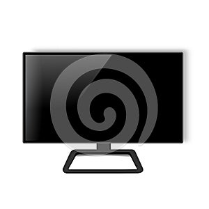 LCD TV with monitor, vector. Vector 3D realistic design.