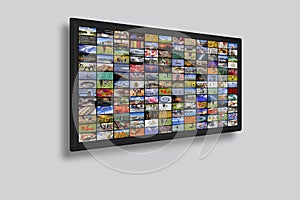 LCD TV panels as Video wall with colorful images