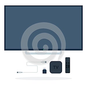 LCD TV with Set-top box, remote control, flash drive and USB cable