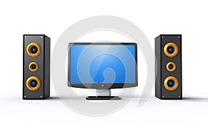 Lcd tv and speakers