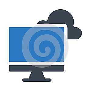 Lcd glyph color flat vector icon