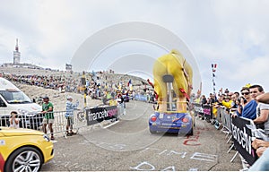 LCL Cyclist Mascot on Mont Ventoux - Tour de France 2013