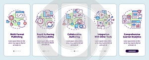 LCMS features onboarding mobile app screen