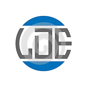 LDE letter logo design on white background. LDE creative initials circle logo concept. LDE letter design photo