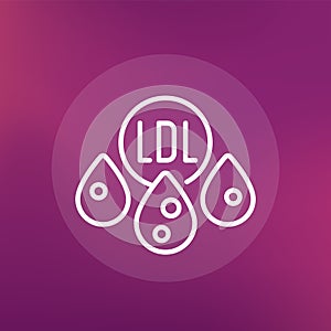 LDL Cholesterol icon, line design
