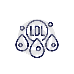LDL Cholesterol icon, line vector