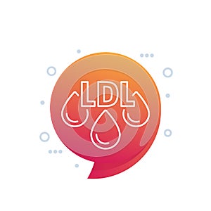 LDL cholesterol line icon, vector