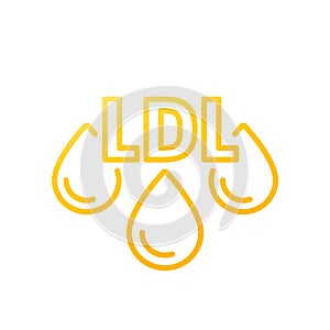 LDL cholesterol line icon on white