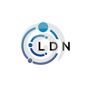 LDN letter technology logo design on white background. LDN creative initials letter IT logo concept. LDN letter design photo