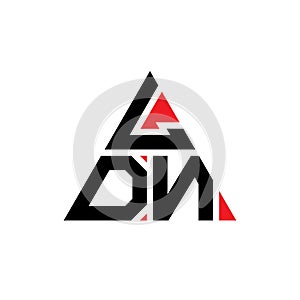 LDN triangle letter logo design with triangle shape. LDN triangle logo design monogram. LDN triangle vector logo template with red photo
