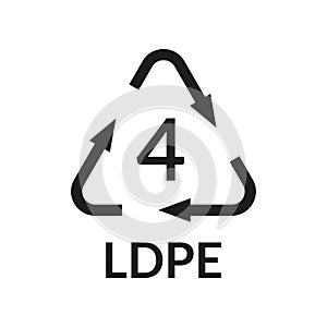 LDPE sign. Plastic recycling symbol. Vector illustration.