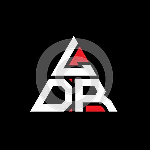 LDR triangle letter logo design with triangle shape. LDR triangle logo design monogram. LDR triangle vector logo template with red