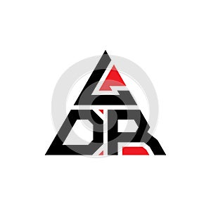 LDR triangle letter logo design with triangle shape. LDR triangle logo design monogram. LDR triangle vector logo template with red photo
