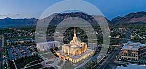 LDS Latter Day Saints Mormon Temple in Ogden, Utah, panorama photo