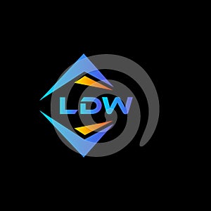 LDW abstract technology logo design on Black background. LDW creative initials letter logo concept