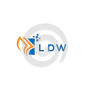 LDW credit repair accounting logo design on white background. LDW creative initials Growth graph letter logo concept. LDW business