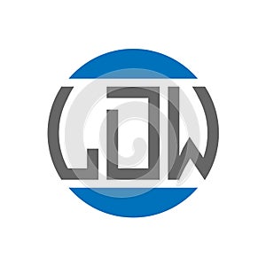 LDW letter logo design on white background. LDW creative initials circle logo concept. LDW letter design