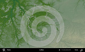 Le Blanc outlined, France. Physical