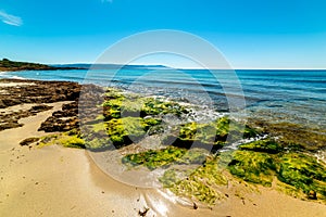 Le Bombarde beach on a sunny day