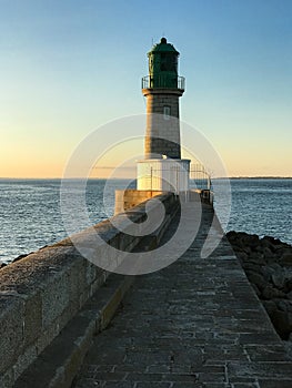 Le Croisic lighthouse at dusk