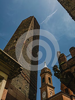 Le Due Torri, two medieval leaning towers in Bologna