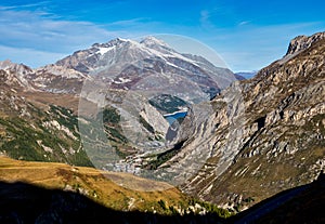 Le fornet mountains near Val dIsere, France - captured from Col de lIseran road