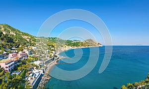 Le Fumarole beach near Sant`Angelo on Ischia island, Italy.