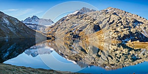 Le Grand Lac ou le Lac Bramant besides Etendard refuge r, France photo