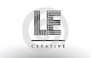 LE L E Black and White Lines Letter Logo Design.