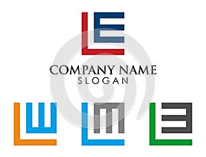 LE letter square logo icon template