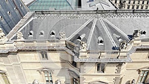 Le Louvre Paris drone aerial view