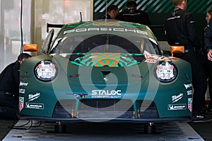 Le Mans France - June 12-13 2022: 24 hours of Le Mans, In the stands last preparations of the cars the technicians of Porsche