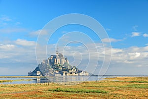 Le Mont Saint Michel abbey on the island, Normandy, Northern France, Europe