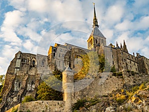 Le Mont Saint Michel at sunset, Normandy, Northern France