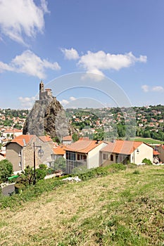 Le Puy-en-Velay, France. St Michel d`Aiguilhe chapel