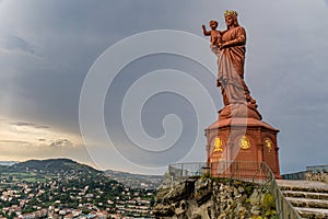 Le Puy-en-Velay, Auvergne, Massif Central, France : The statue of Notre-Dame de France photo