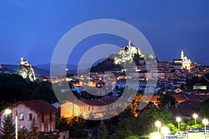 Le Puy-en-Velay at twilight, France photo