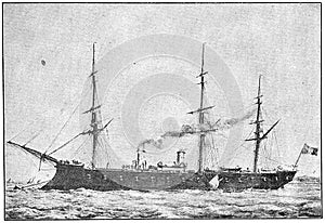 Le Tourville 1874 - a broadside ironclad of French Navy.
