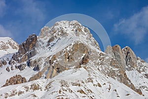 The Fuciade basin surrounded by the southern peaks of the Marmolada Group, Dolomites, UNESCO World Heritage Site photo