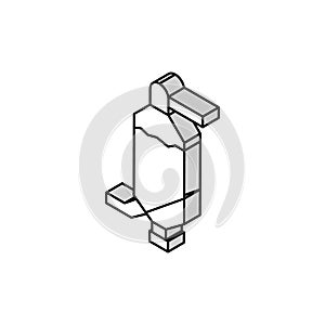 leaching aluminium production isometric icon vector illustration