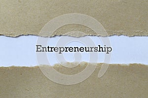 Entrepreneurship on white paper photo